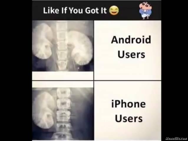 Android users vs iphone users meme