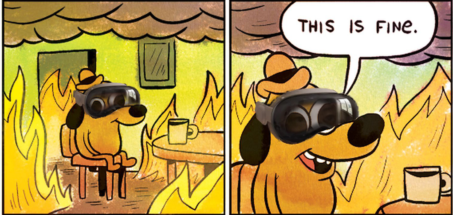 Apple Vision Pro This is fine meme