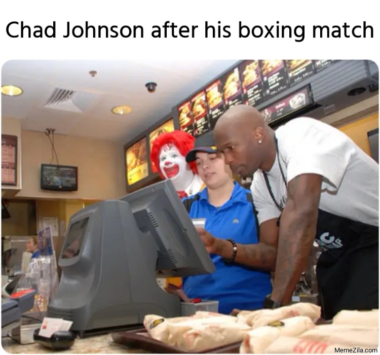 Chad Johnson after his boxing match meme