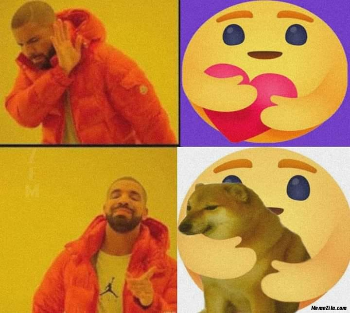 Drake care react dog meme