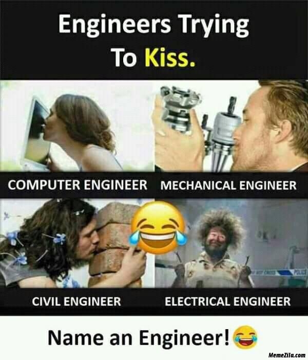 Engineer trying to kiss meme