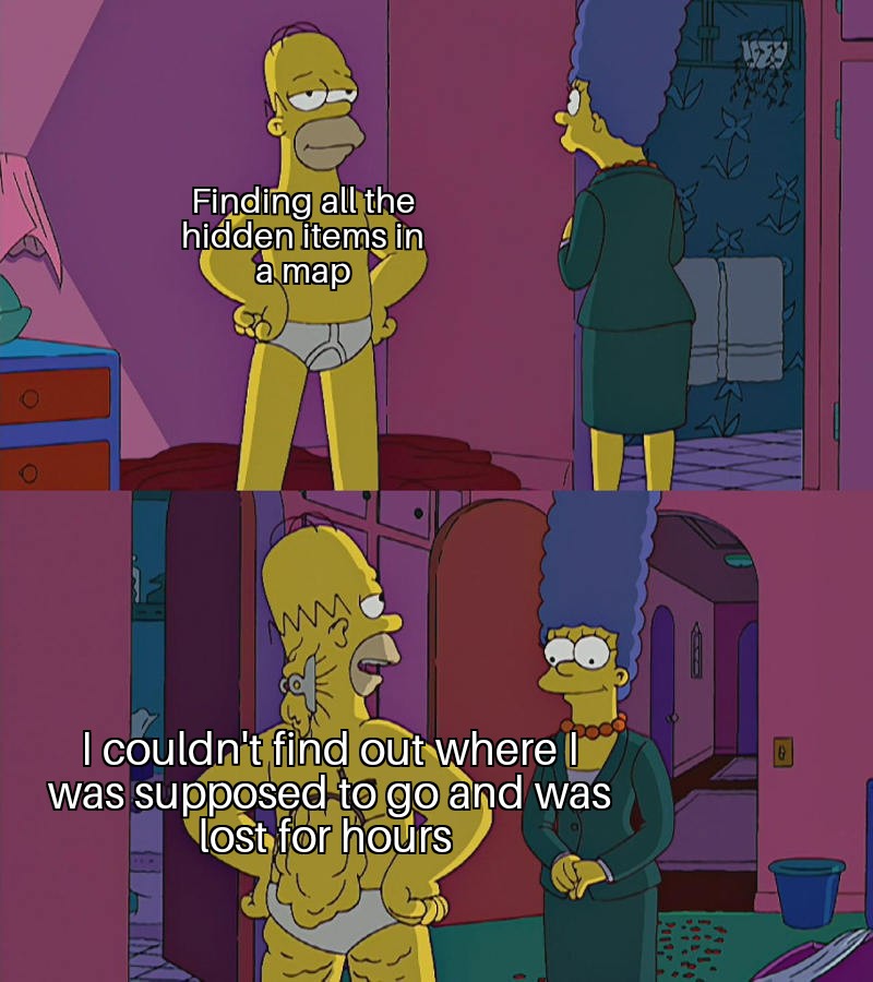 Finding all the hidden items in a map meme