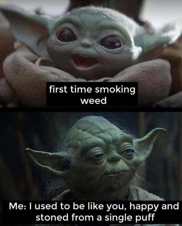 First time smoking weed meme