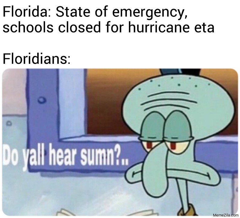 Florida State of emergency schools closed for hurricane eta Meanwhile Floridians meme