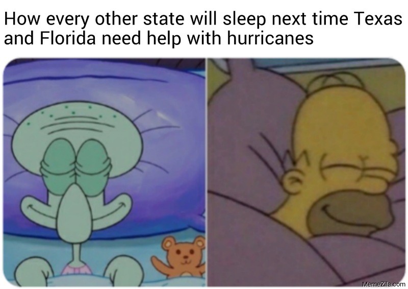 How every other state will sleep next time Texas and Florida need help meme