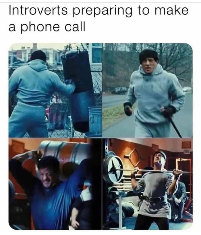 Introverts preparing to make a phone call meme