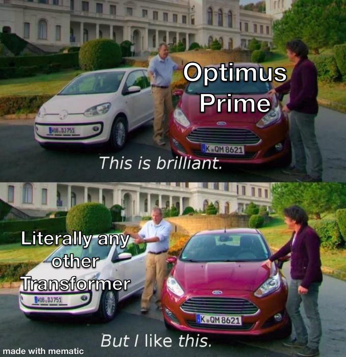 Literally any other Transformer Optimus Prime meme