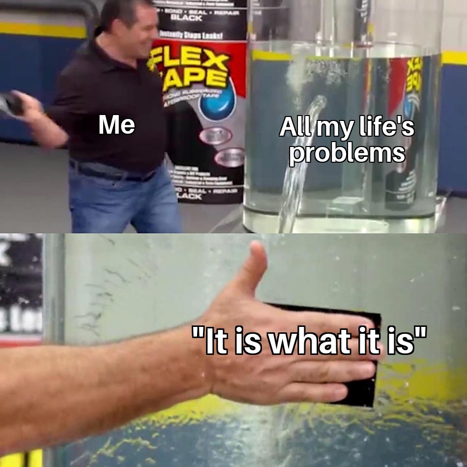 Me All my life's problems It is what it is meme
