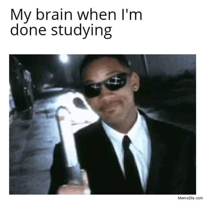 My brain when I am done studying meme