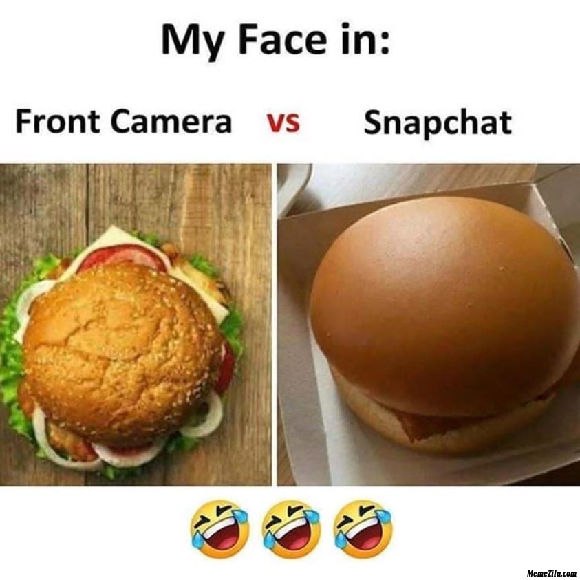 My face in front camera vs snapchat meme