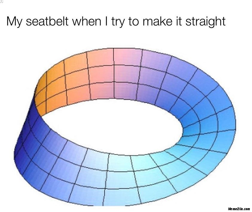 My seat belt when I try to make it straight meme
