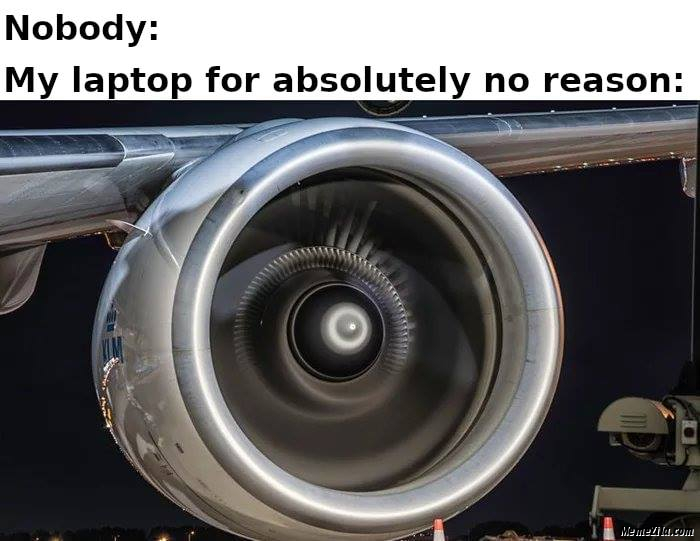 Nobody My laptop absolutely for no reason meme