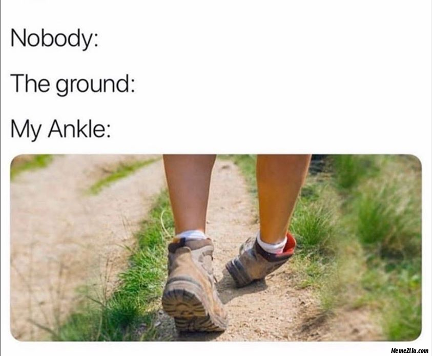 Nobody The ground My ankle meme