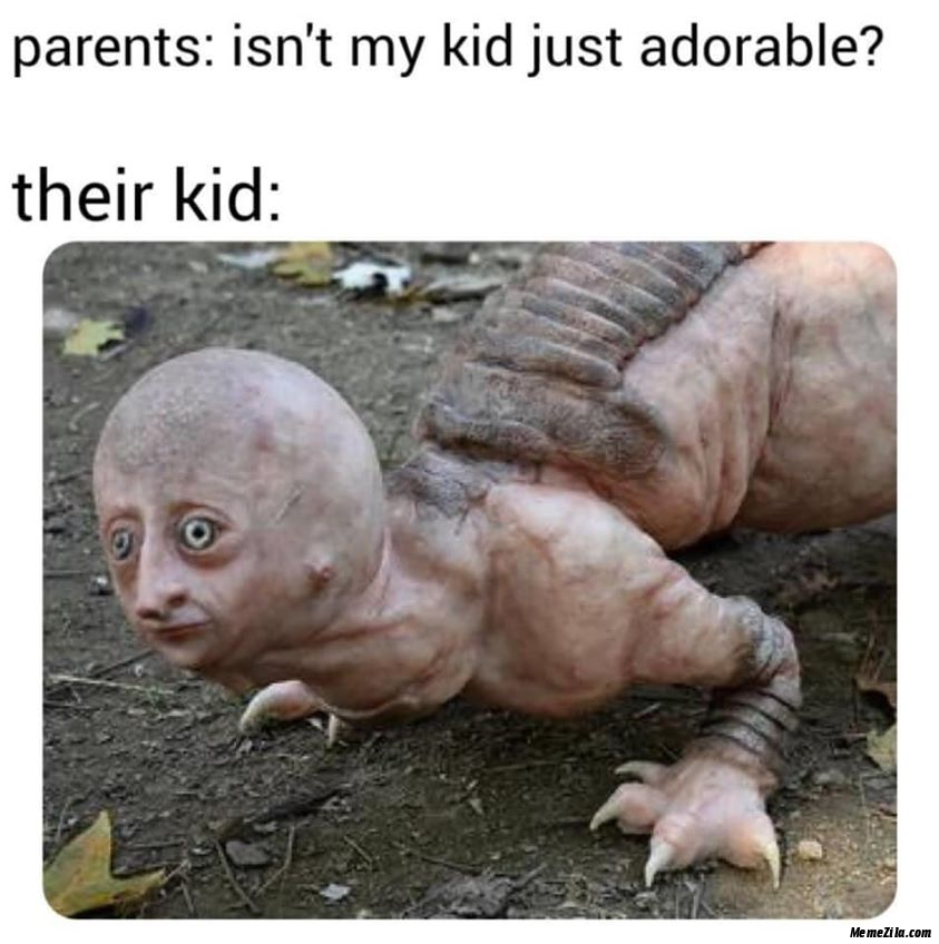 Parents Isnt my kid just adorable Meanwhile there kid meme