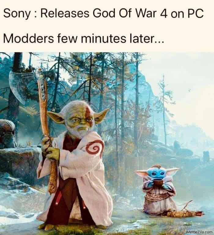 Sony releases God of War 4 on PC Modders few minutes later meme