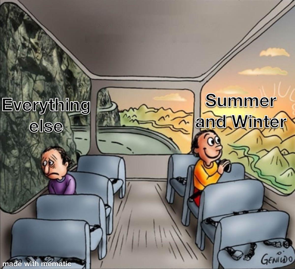 Summer and winter Everything else meme