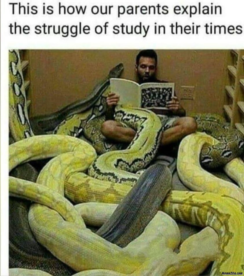 This is how our parents explain the struggle of study in their times meme