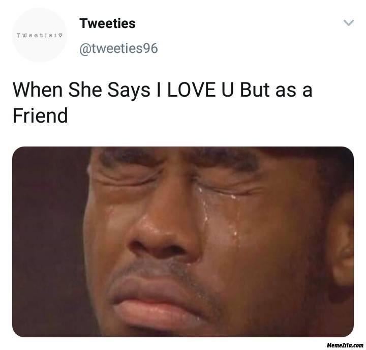 When she says I love you but as a friend meme