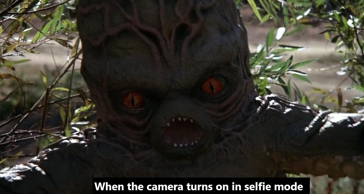 When the camera turns on in selfie mode meme