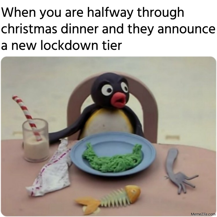 When you are halfway through christmas dinner and they announce new lockdown tier meme
