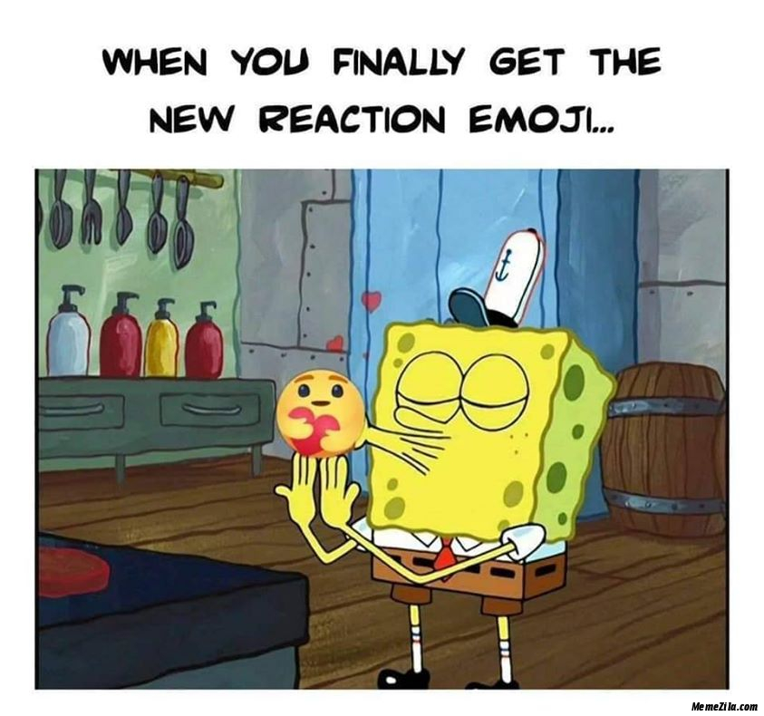When you finally get the new care reaction emoji meme