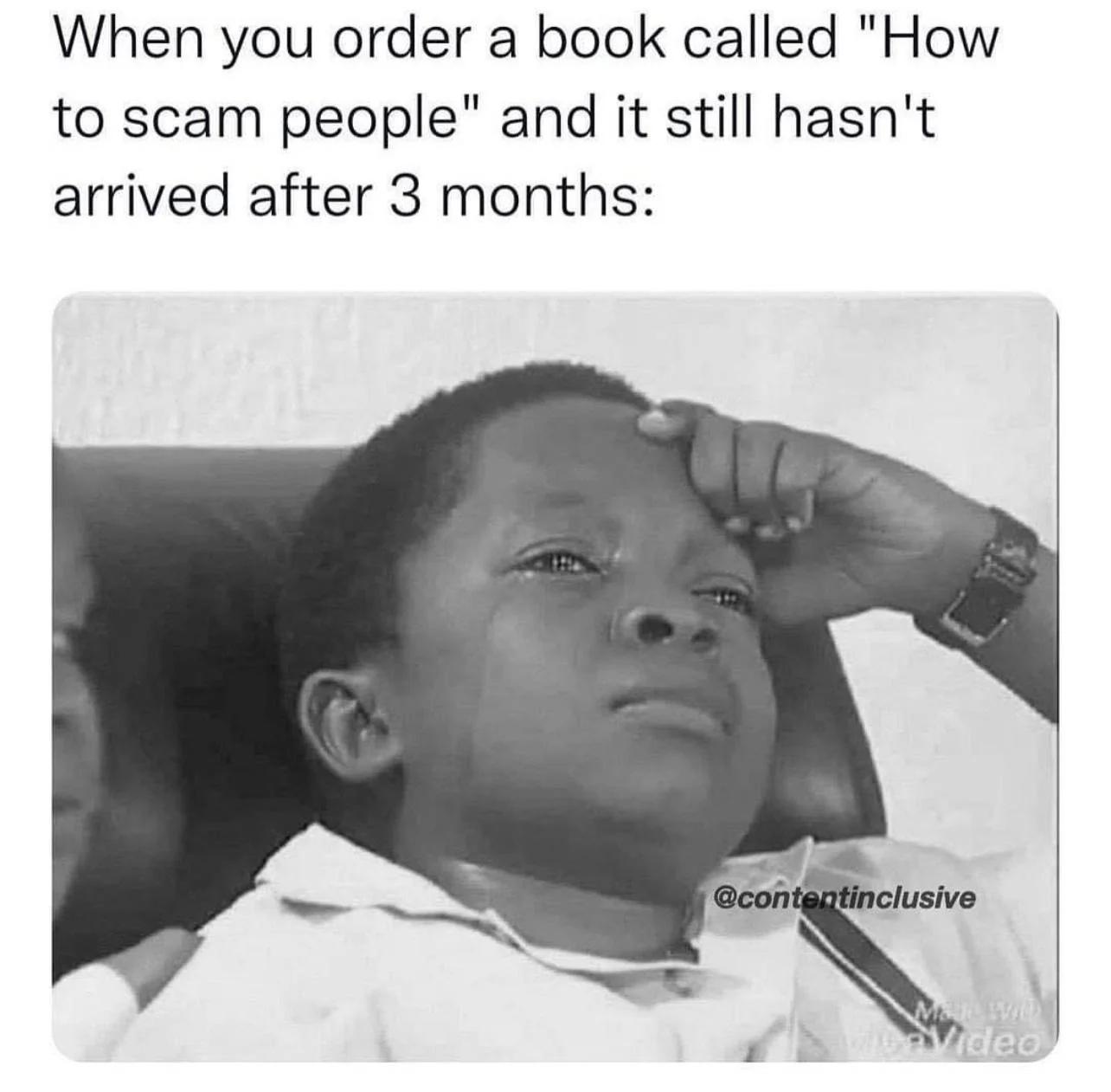When you order a book called how to scam people meme