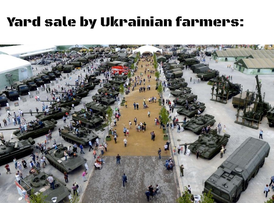 Yard sale by Ukranian farmers meme