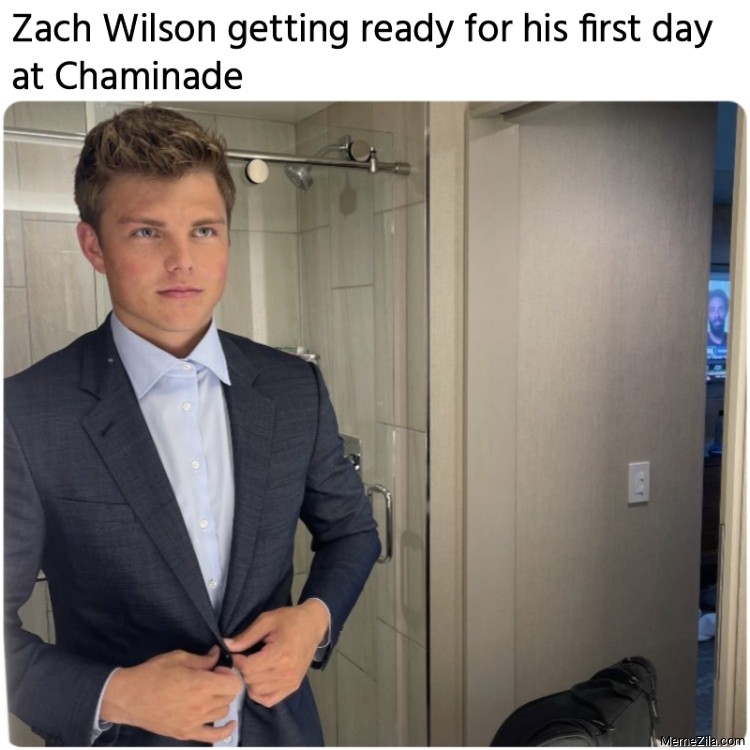 Zach Wilson getting ready for his first day at Chaminade meme