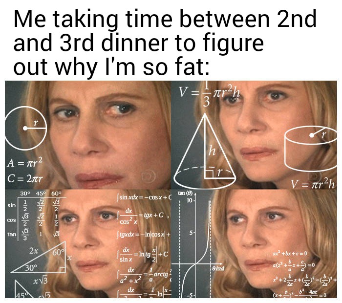 Me taking time between 2nd and 3rd dinner to figure out why I'm 
