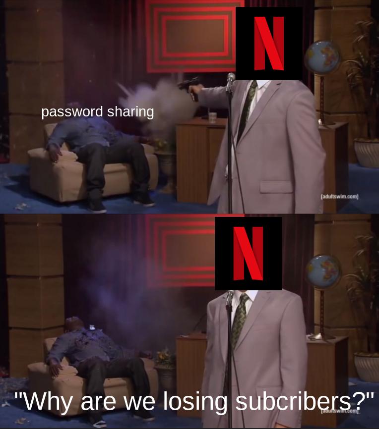 Netflix: Why are we loosing subscribers meme