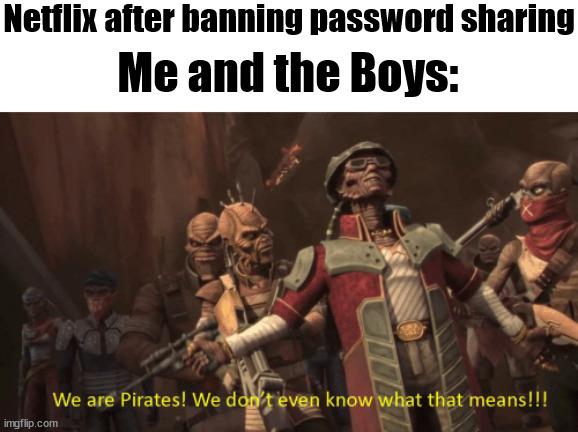 Netflix after banning password sharing Me and the boys: meme
