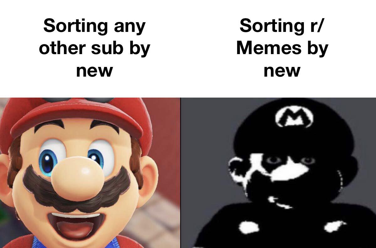 Sorting any other sub by new Sorting rMemes by new meme